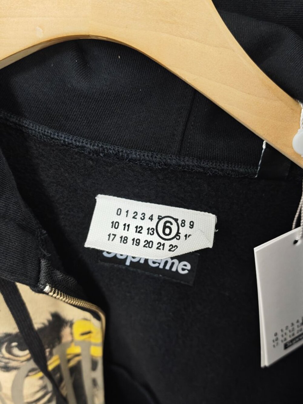 Black Graphic Zip-Up Hoodie with Eagle Print by Supreme - Picture 3 of 9
